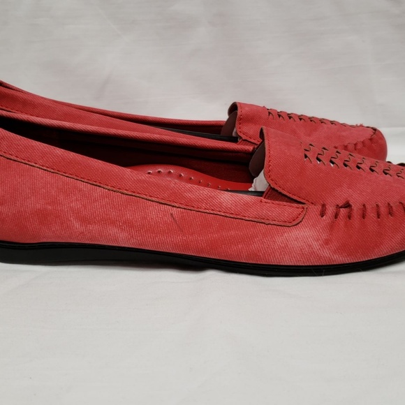 Womens Red Slip On Flats Sz 8, 8.5 6 ALL WIDE - Picture 3 of 5
